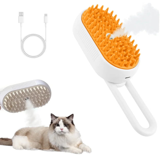 3 in 1 Updated Self Cleaning Cat Steamer Brush - Self Cleaning Steamy Cat Brush with Massage Sheding for Cats Dogs