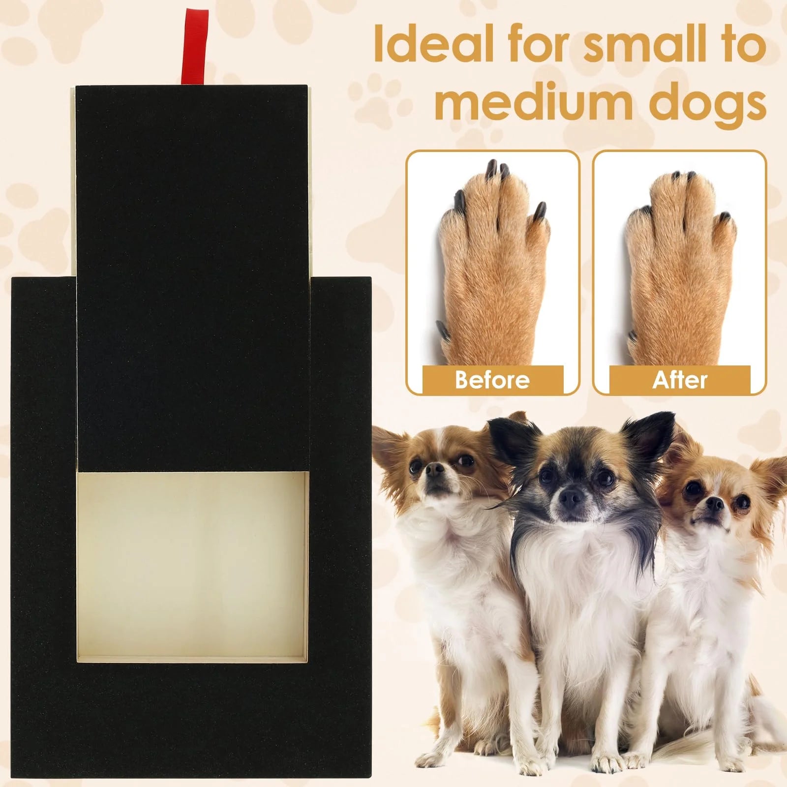 Dog Scratching Board with Treat Box,Dog Scratch Pad for Nails with Free Replacement File,Dog Nail File Board with Handle and Anti-Slip Pads