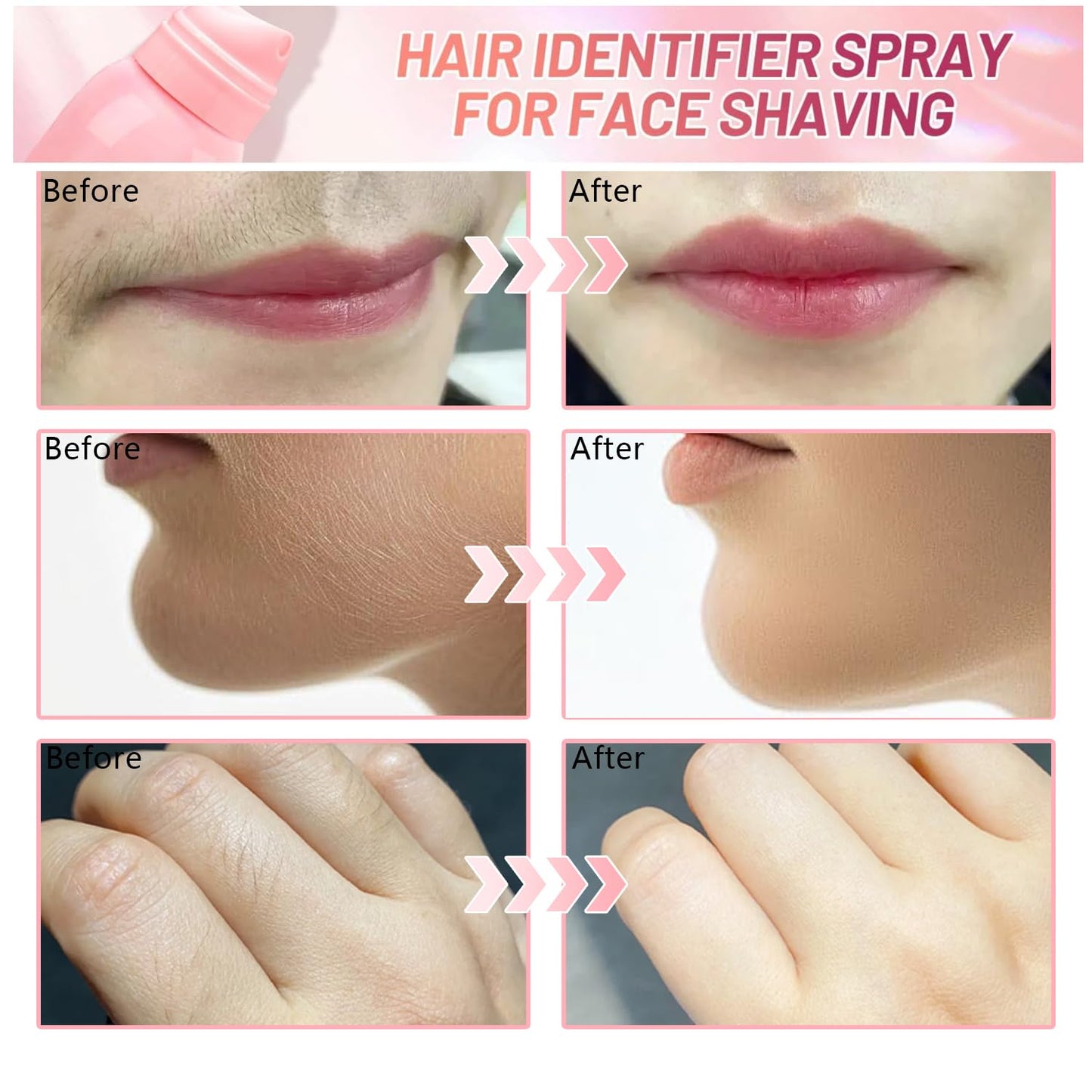 Hair Identifier Spray for Face Shaving, Moisturizing and Skin Care Dermaplaner Spray, Skin Body Face Hair Identifier Spray, Skin Dermaplaning Spray for Face with Razor