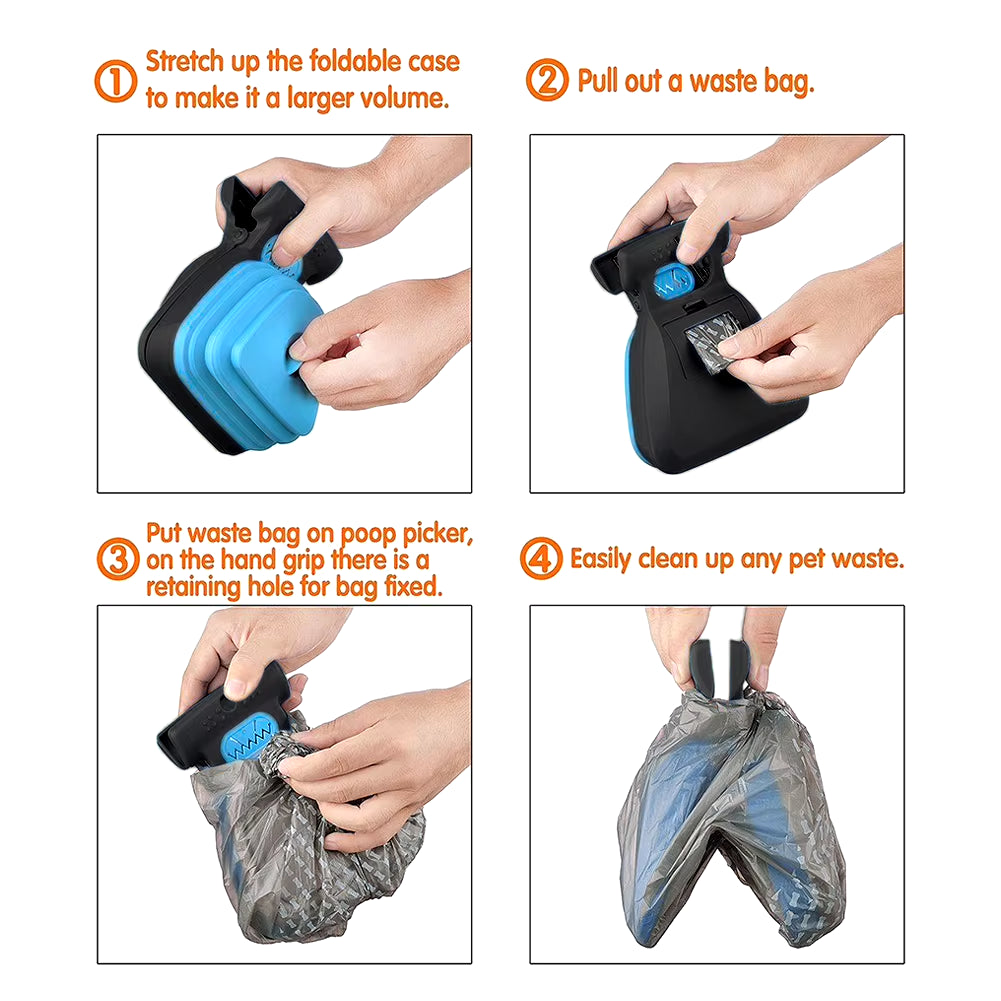 Dog Poop Bag Dispenser Travel Foldable Pooper Scooper Poop Scoop Clean Animal Waste Picker Cleaning Tools Pet Products