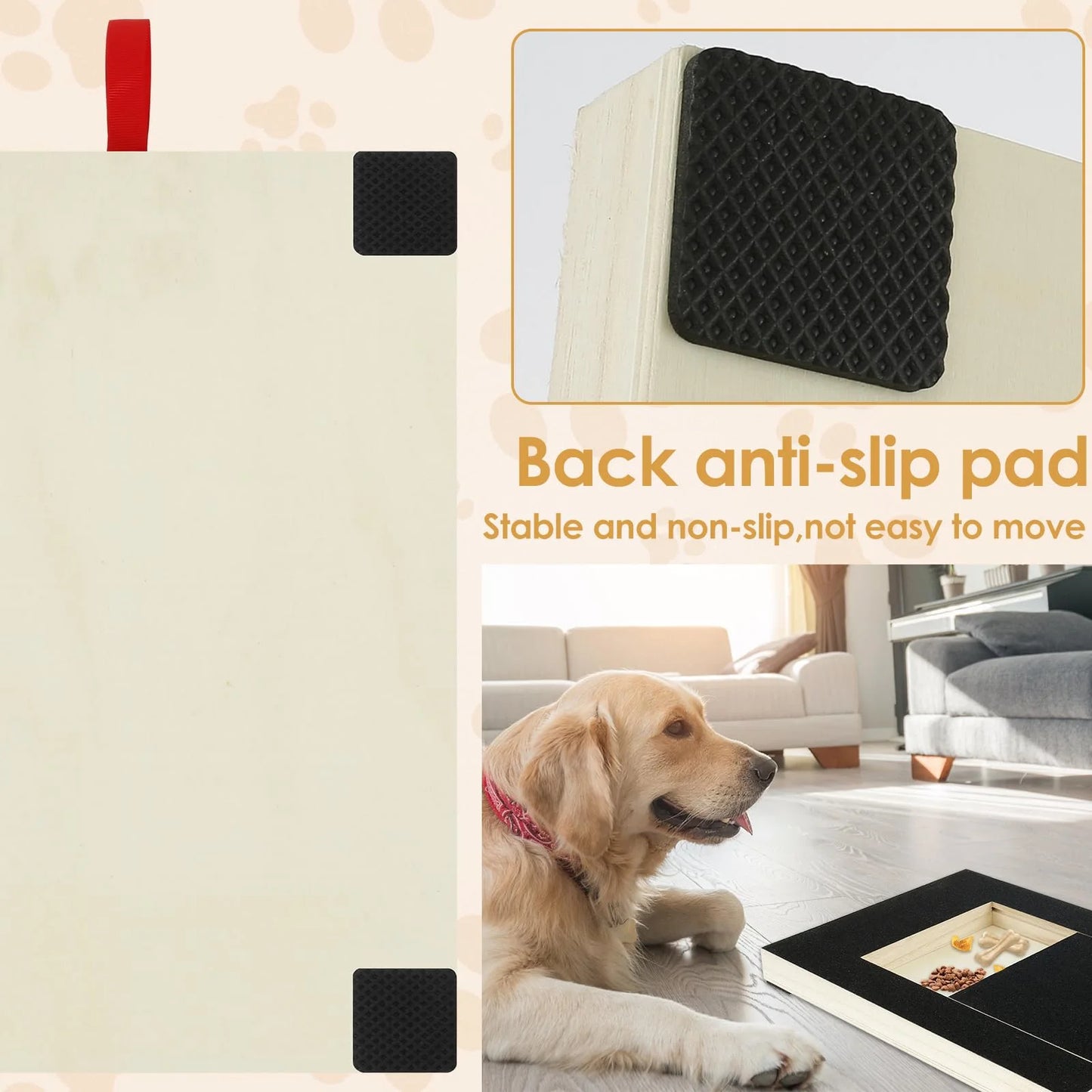 Dog Scratching Board with Treat Box,Dog Scratch Pad for Nails with Free Replacement File,Dog Nail File Board with Handle and Anti-Slip Pads